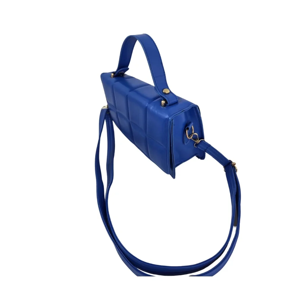 Blue Quilted Handbag